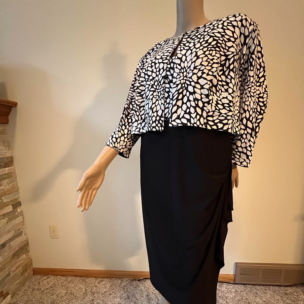 Dress 2 PC, clear sparkles dress bodice and jacket, slightly padded shoulders